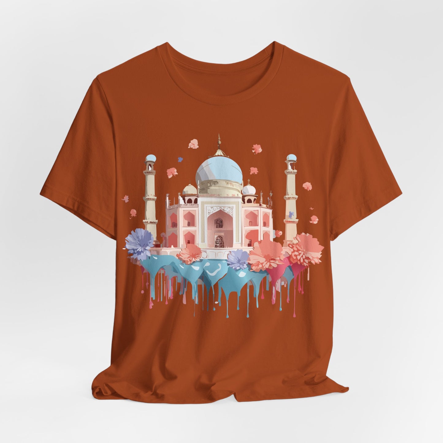 Natural Cotton Tee Shirt - Taj Mahal, India Printify