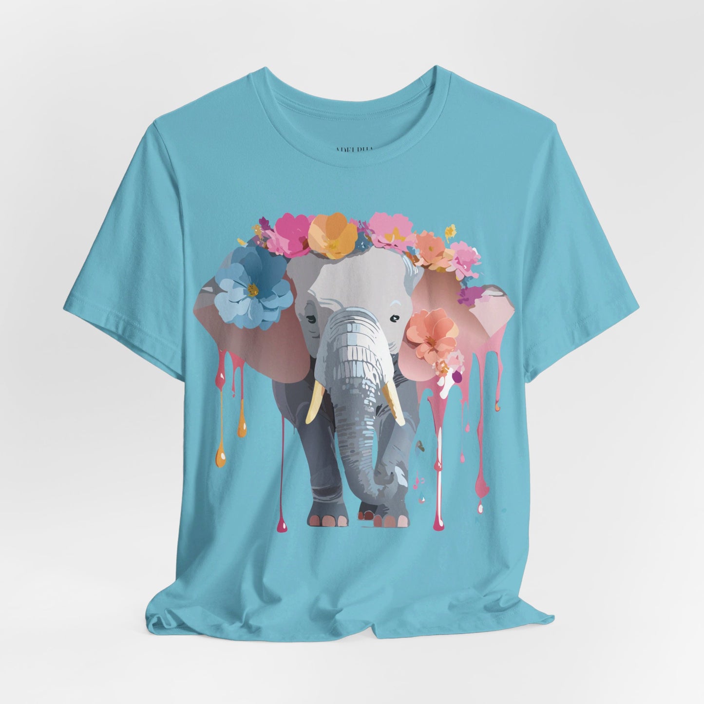 Natural Cotton Tee Shirt with Elephant Printify