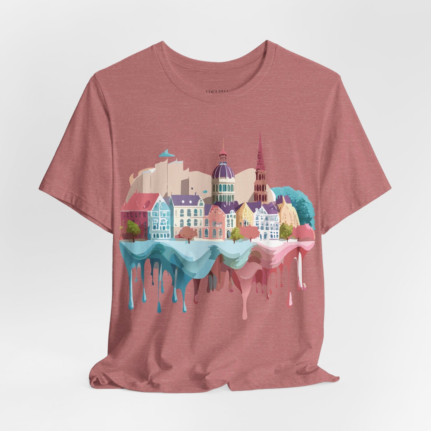 Natural Cotton Tee Shirt - Beautiful Places Collection - Warnemünde and Rostock - Germany Printify