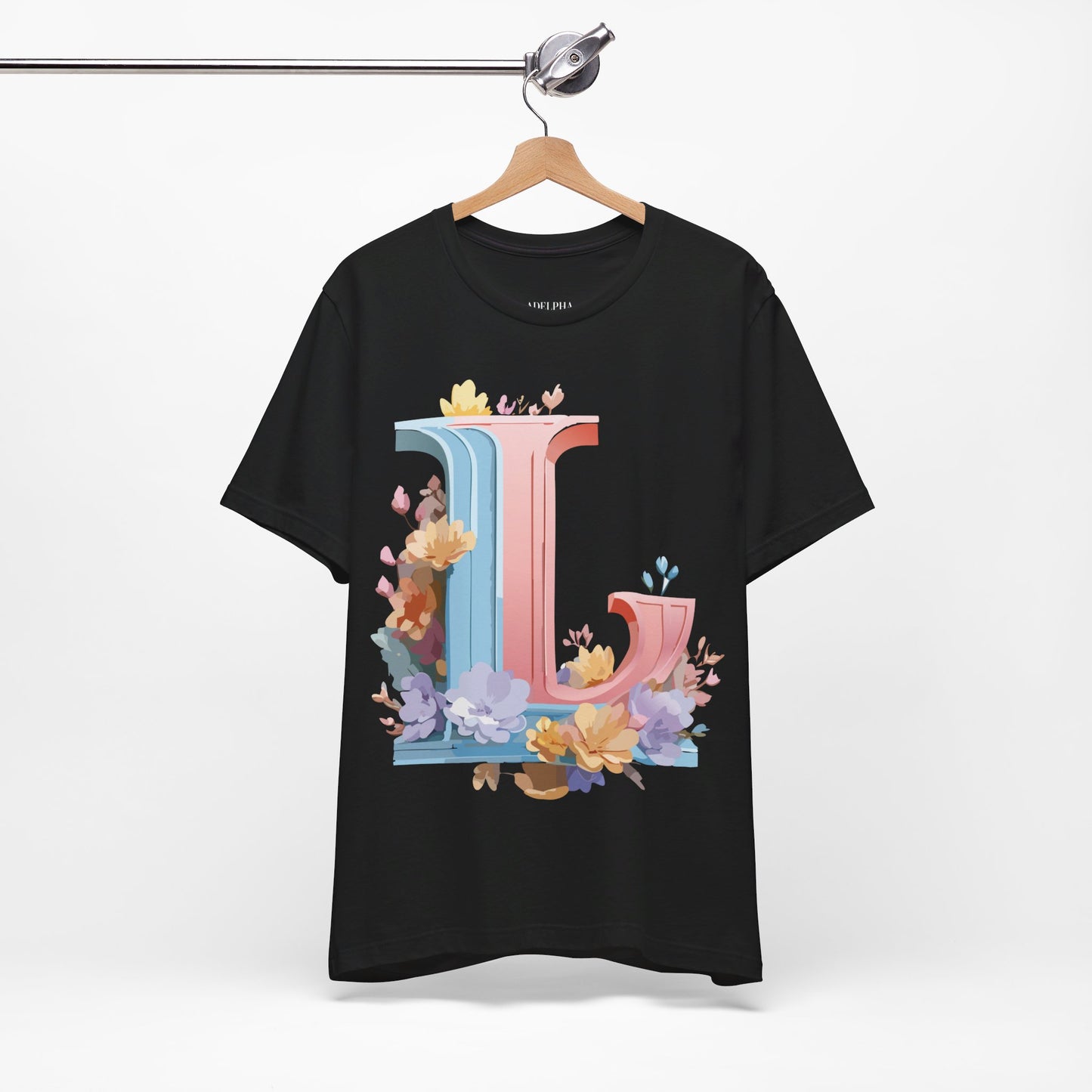 Natural Cotton Tee Shirt - Letters Collection - L Printify