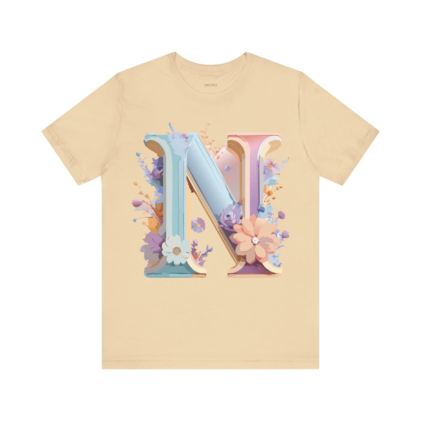 Natural Cotton Tee Shirt - Letters Collection - N Printify
