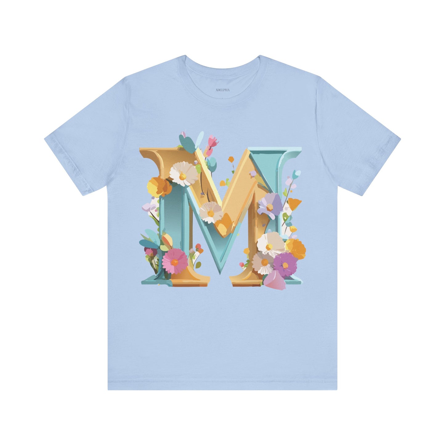 Natural Cotton Tee Shirt - Letters Collection - M Printify