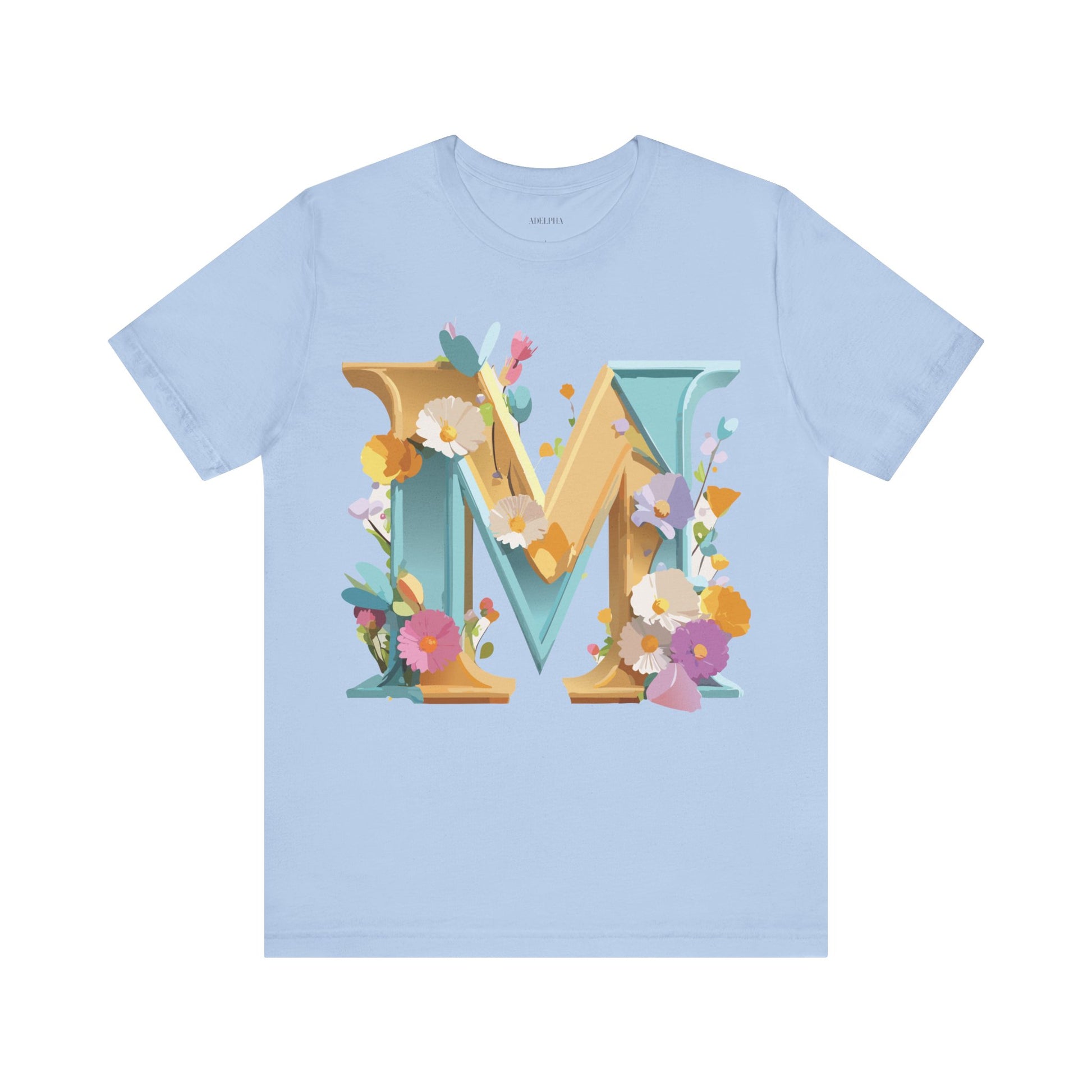 Natural Cotton Tee Shirt - Letters Collection - M Printify