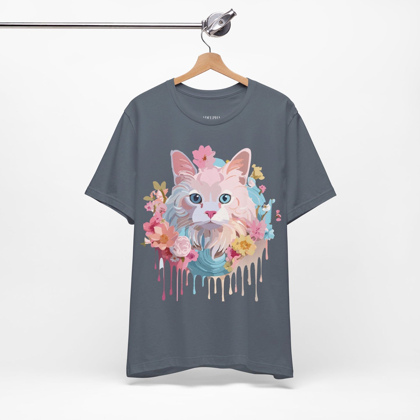 Natural Cotton Tee Shirt with Cat Printify