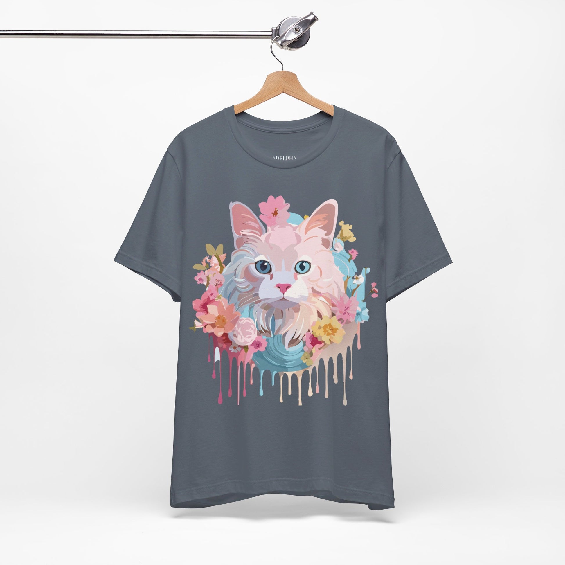 Natural Cotton Tee Shirt with Cat Printify