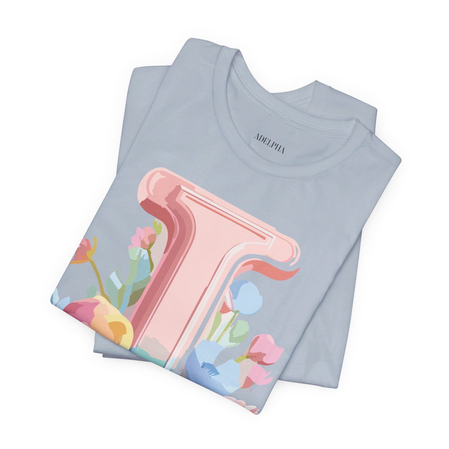 Natural Cotton Tee Shirt - Letters Collection - I Printify