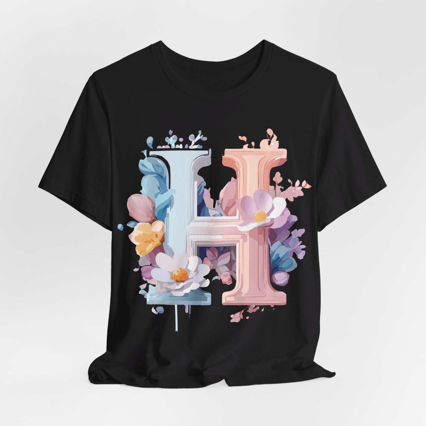 Natural Cotton Tee Shirt - Letters Collection - H Printify