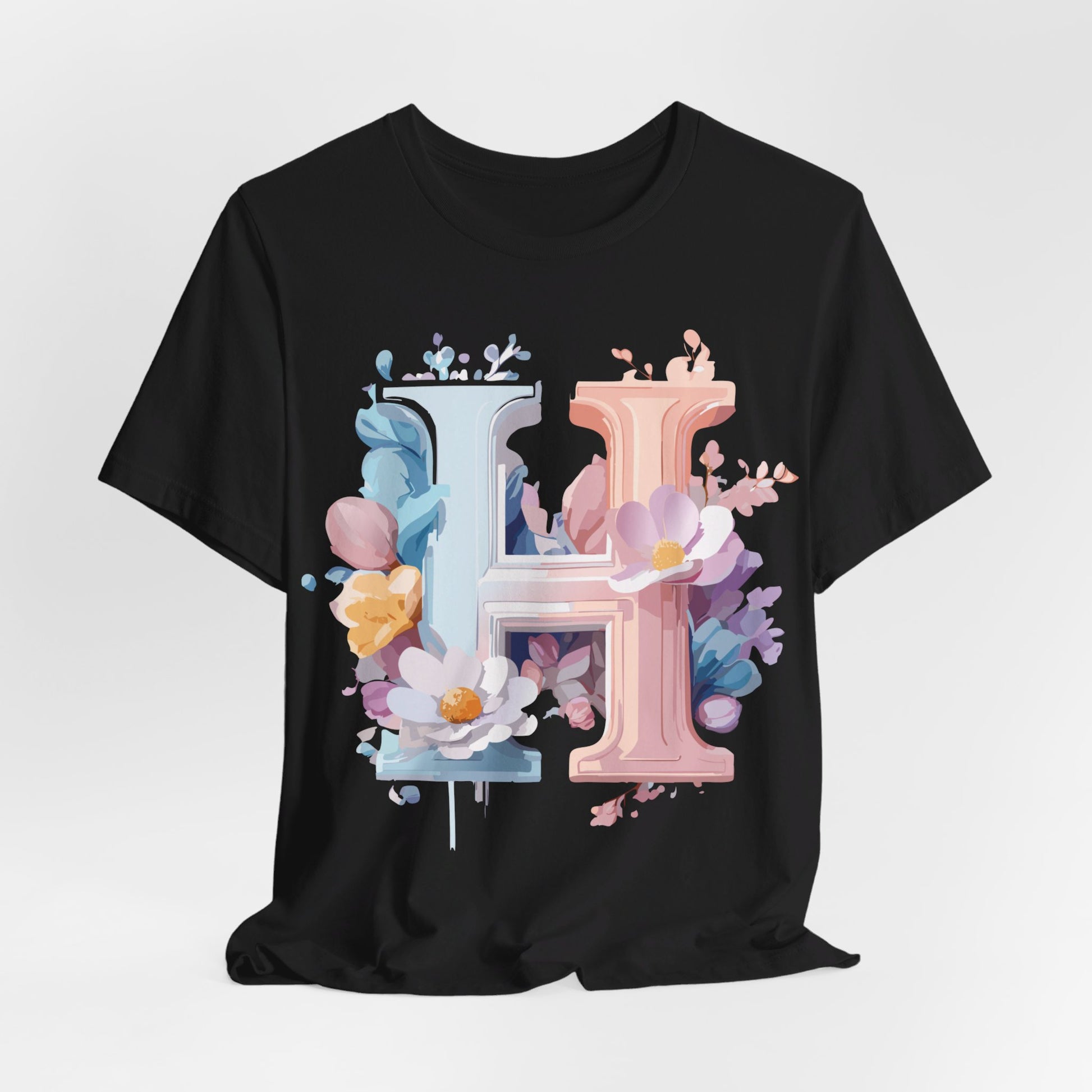 Natural Cotton Tee Shirt - Letters Collection - H Printify