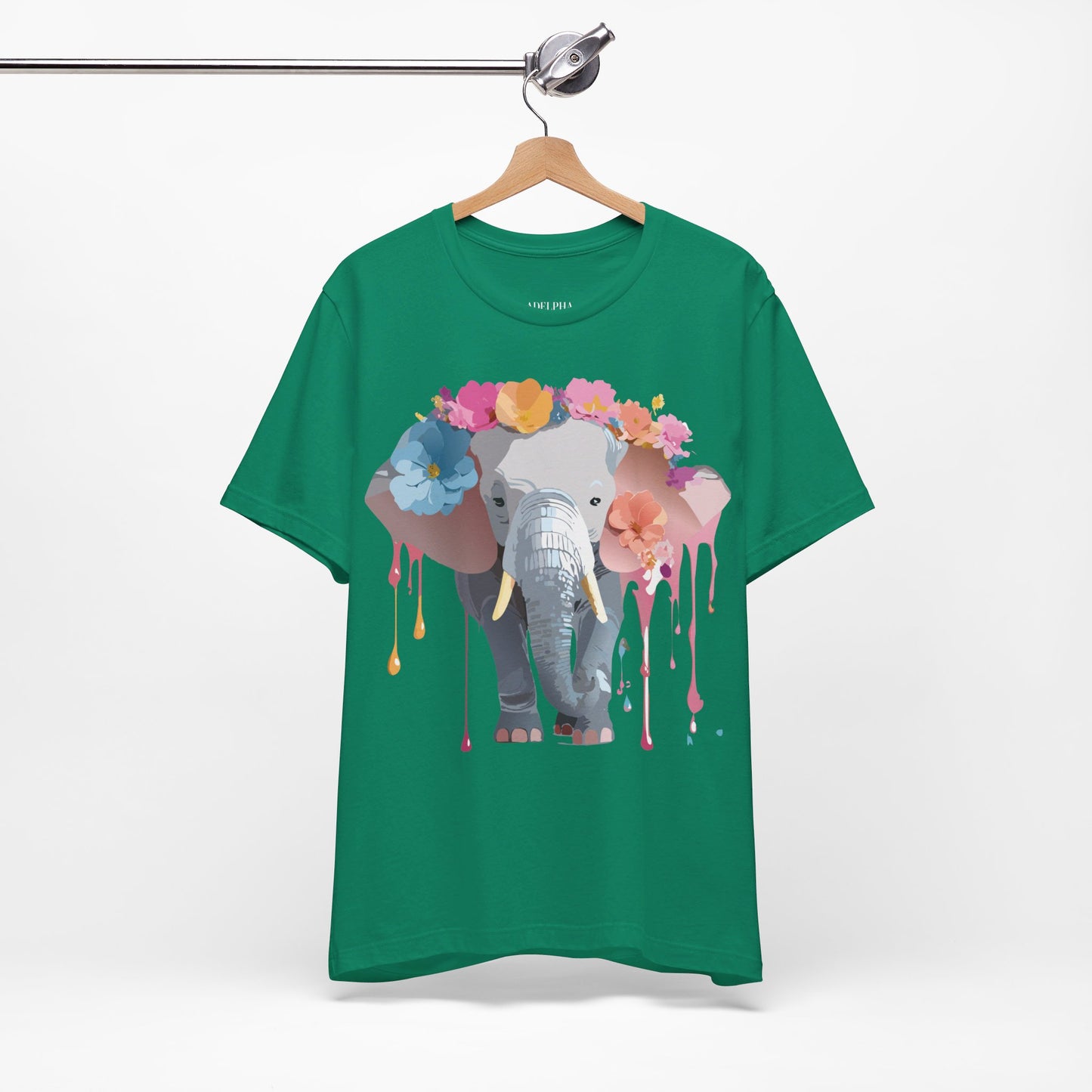 Natural Cotton Tee Shirt with Elephant Printify