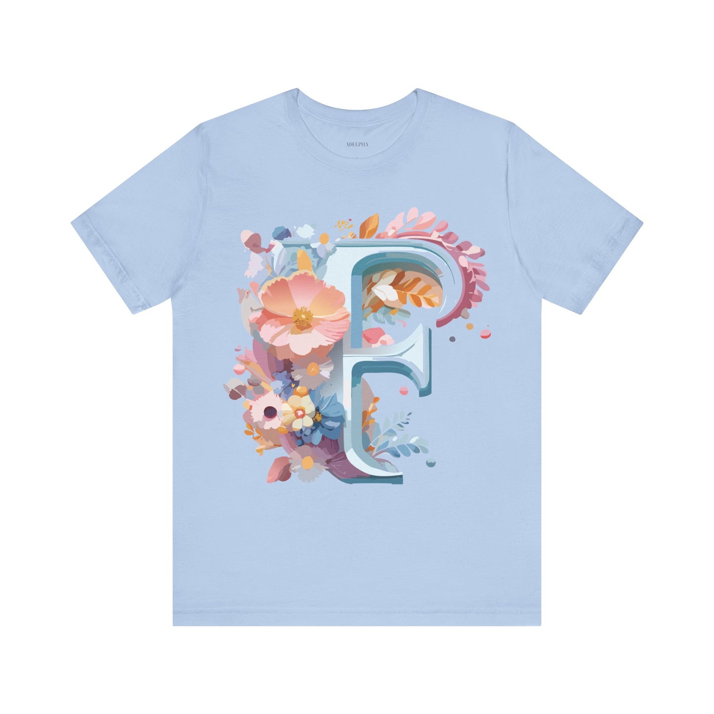 Natural Cotton Tee Shirt - Letters Collection - F Printify
