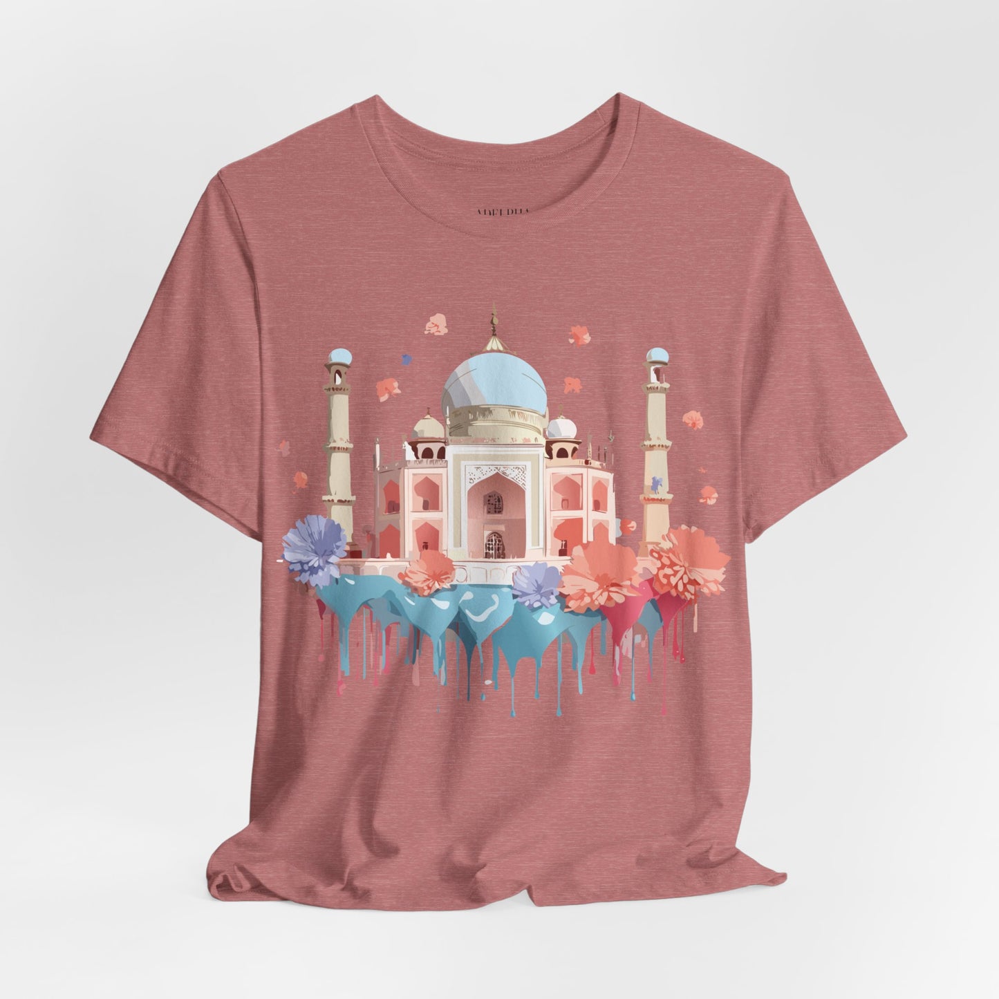 Natural Cotton Tee Shirt - Taj Mahal, India Printify
