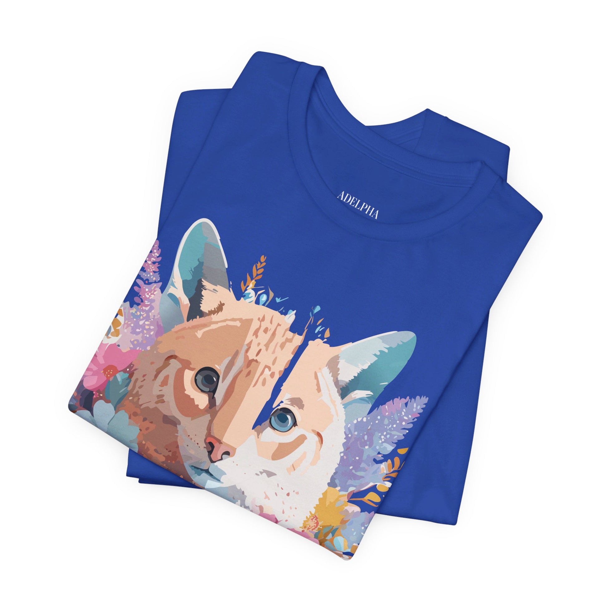 Natural Cotton Tee Shirt with Cat Printify