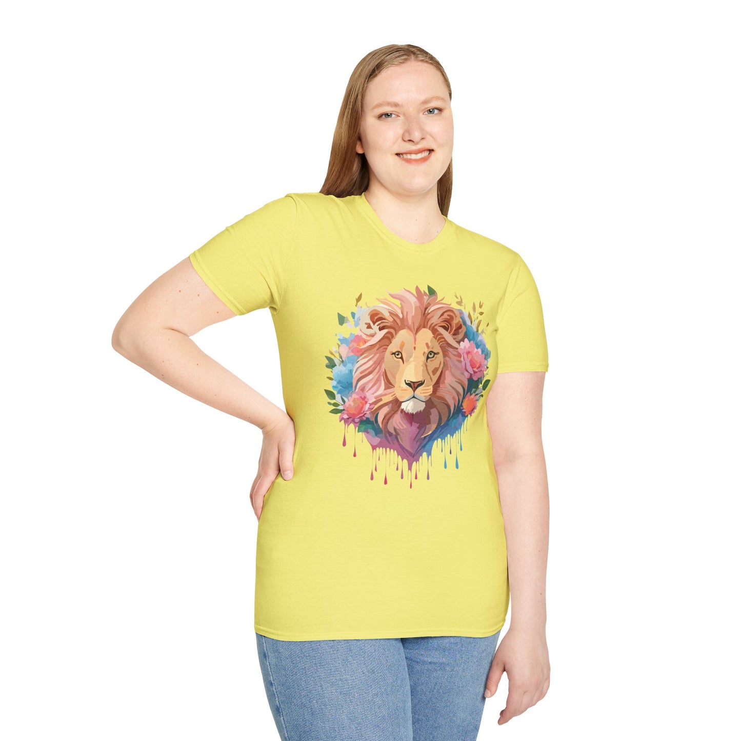 Lion Shirt, Shirt with Lion, Floral Lion Tee, Shirt with Animals