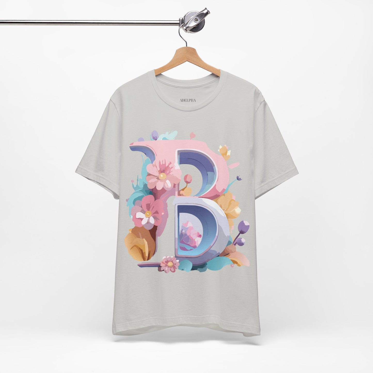 Natural Cotton Tee Shirt - Letters Collection - B Printify