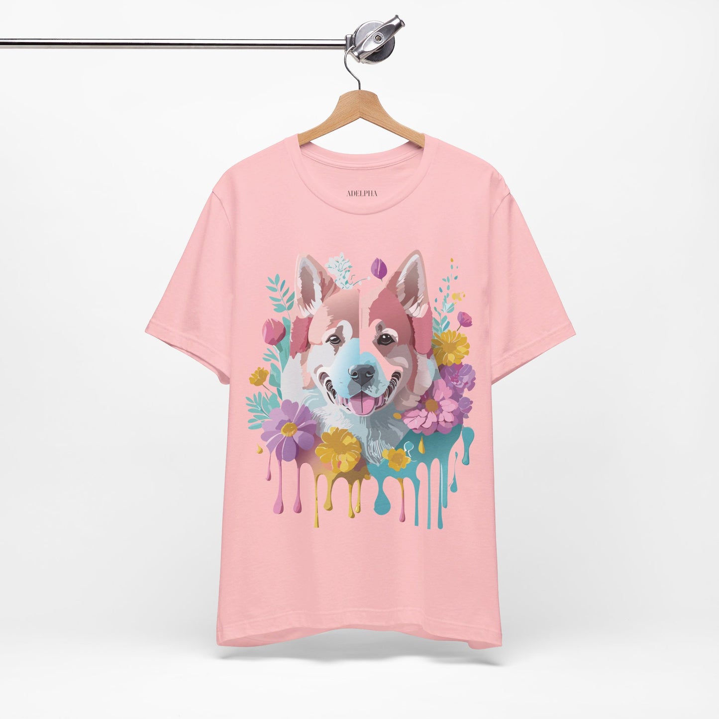 Natural Cotton Tee Shirt with Dog Printify
