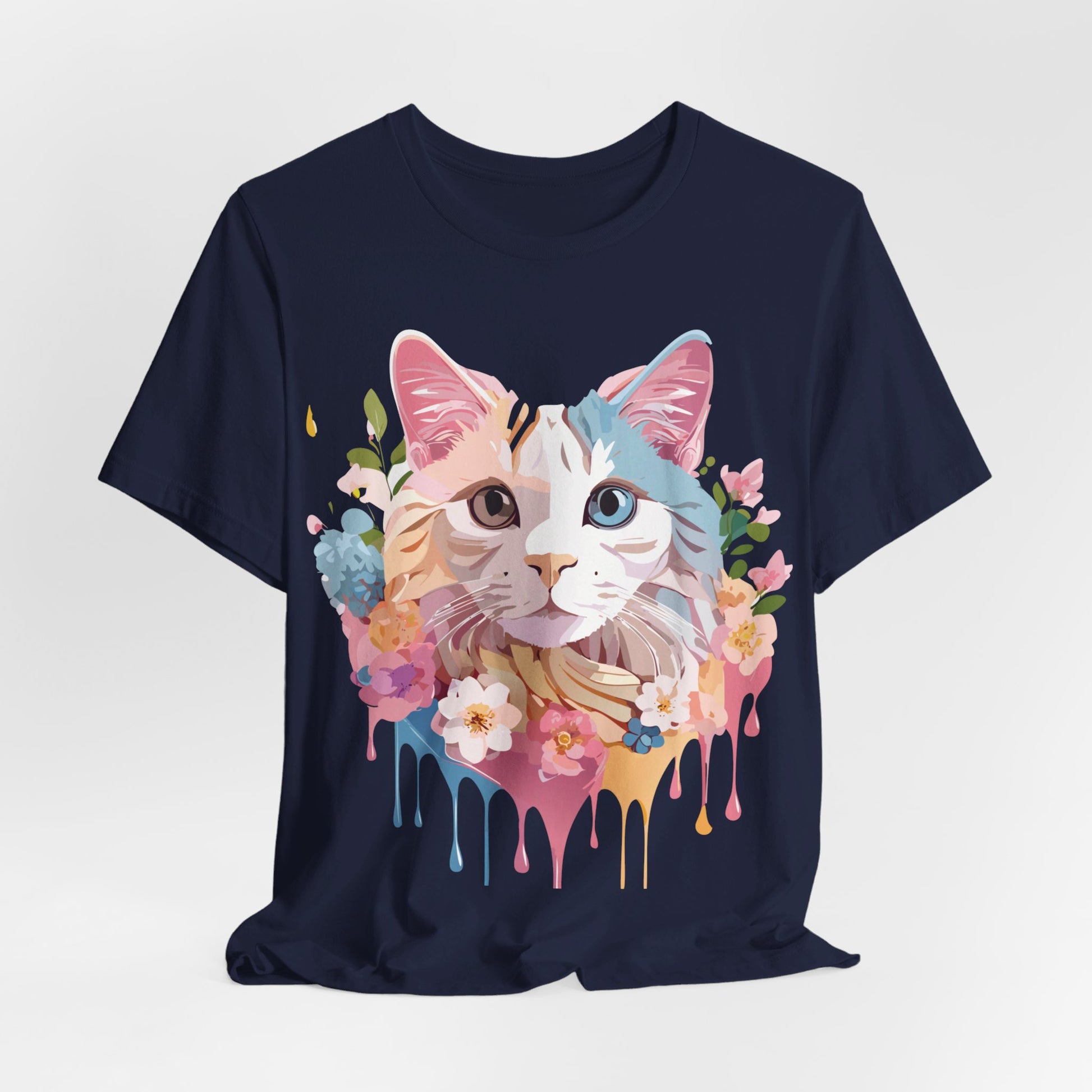 Natural Cotton Tee Shirt with Cat Printify