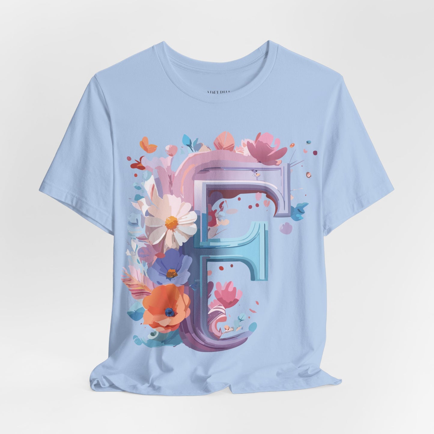 Natural Cotton Tee Shirt - Letters Collection - F Printify