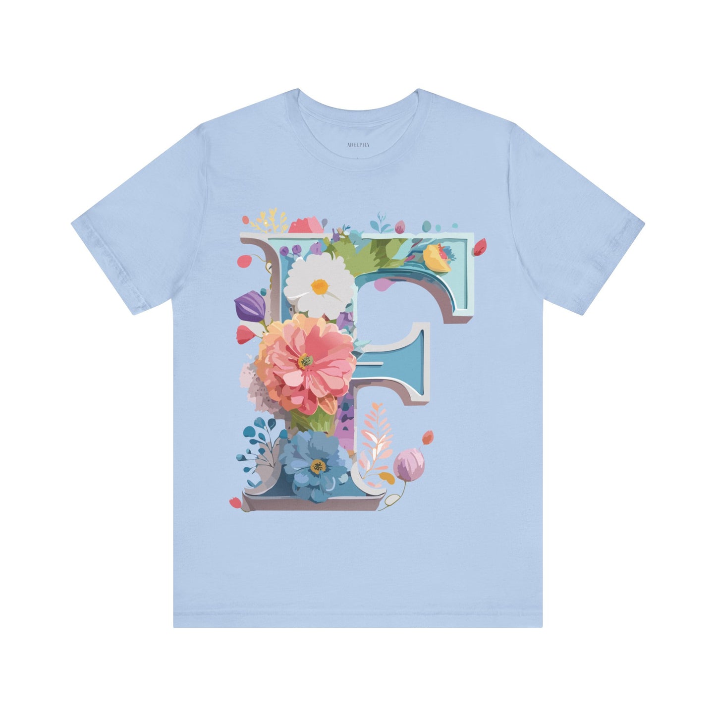 Natural Cotton Tee Shirt - Letters Collection - F Printify