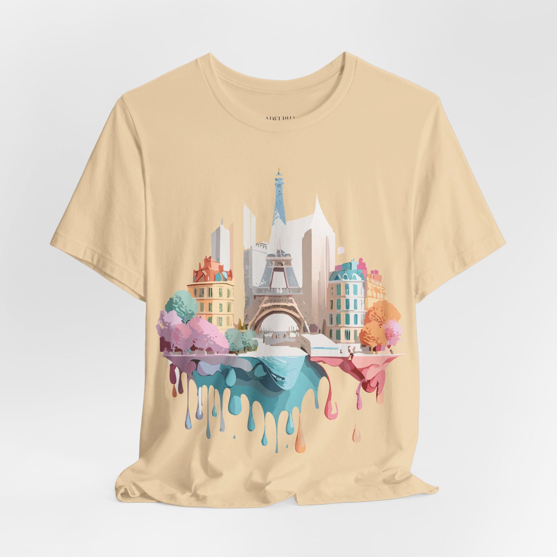 Natural Cotton Tee Shirt - Beautiful Places Collection - Paris Printify