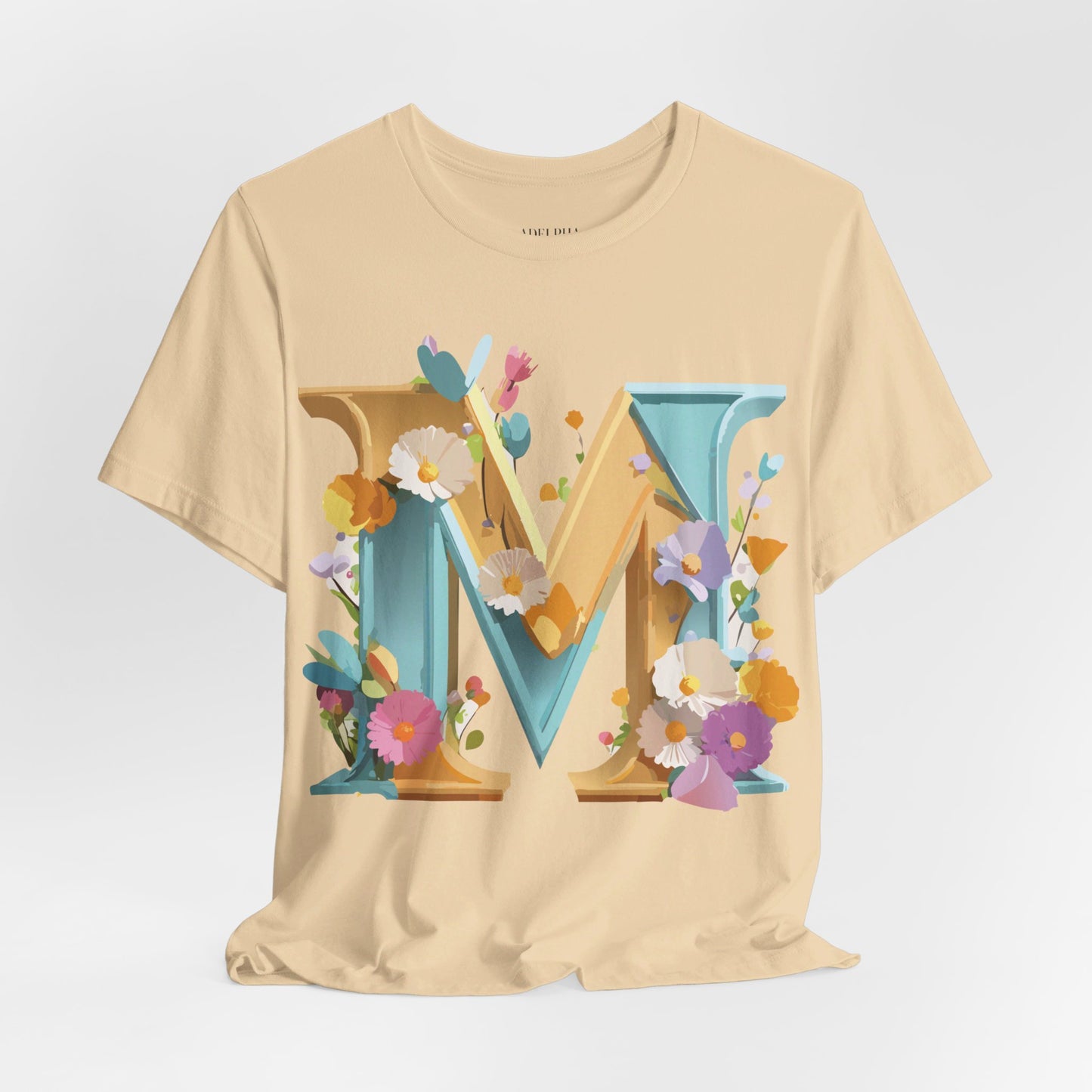 Natural Cotton Tee Shirt - Letters Collection - M Printify