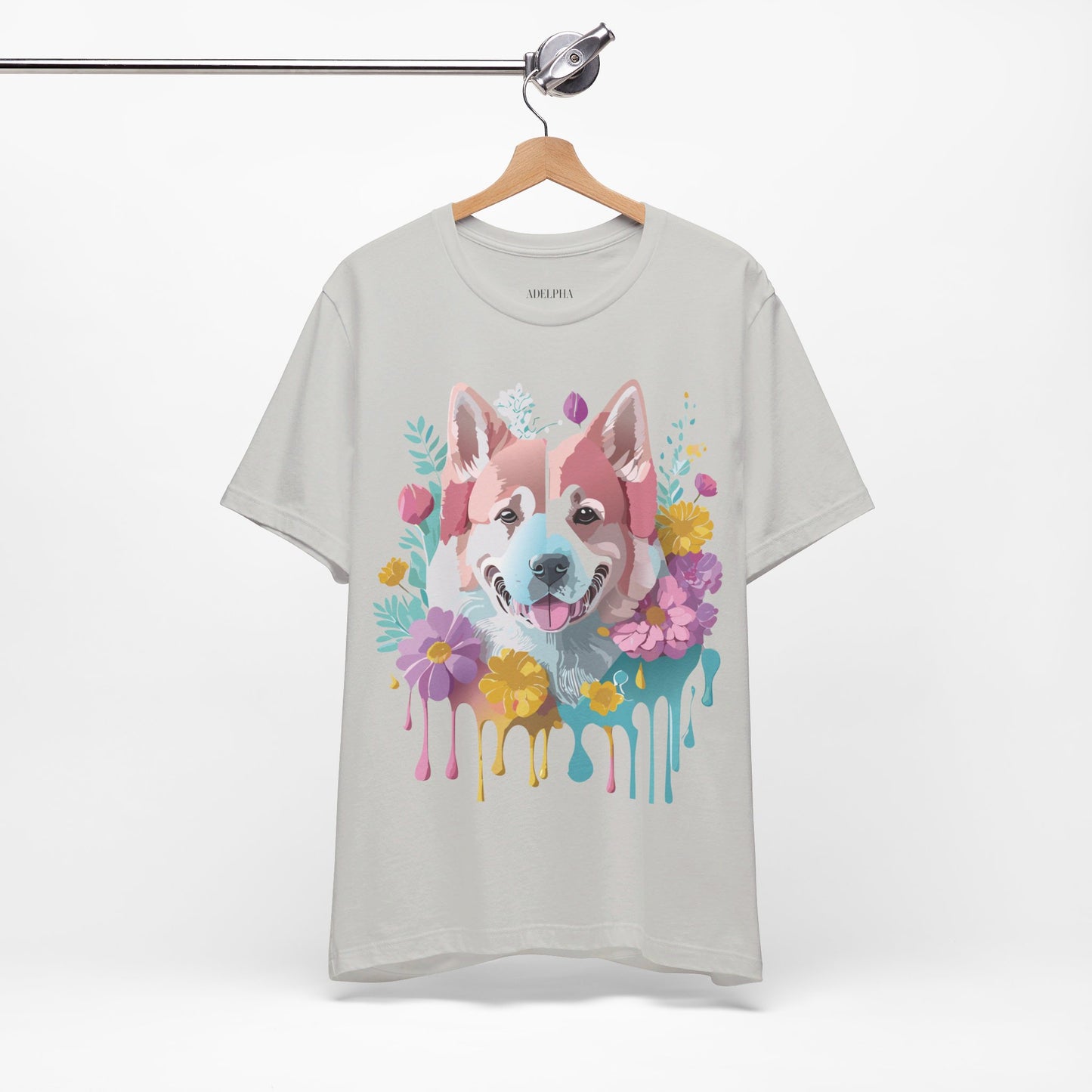 Natural Cotton Tee Shirt with Dog Printify