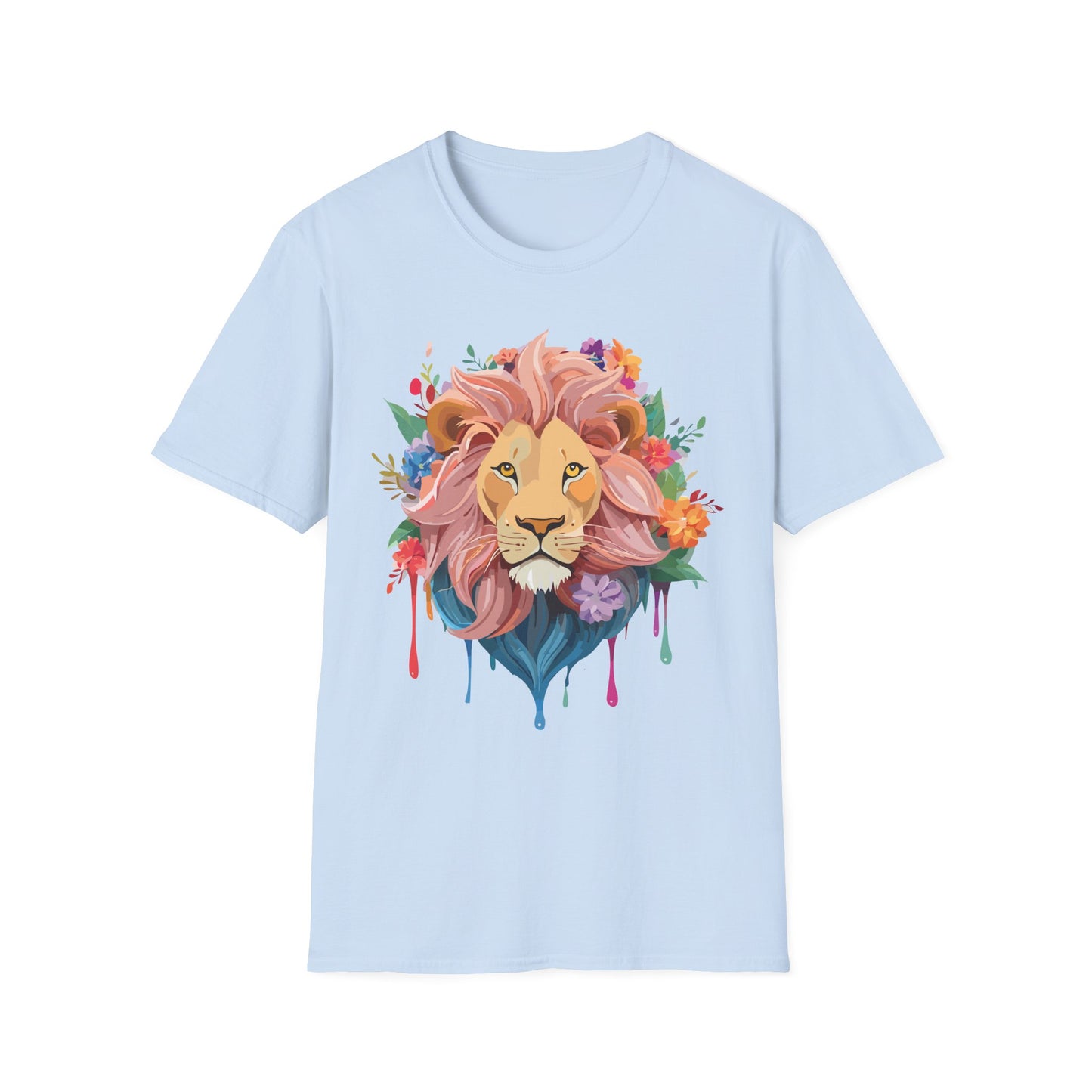 Lion Shirt, Shirt with Lion, Floral Lion Tee, Shirt with Animals