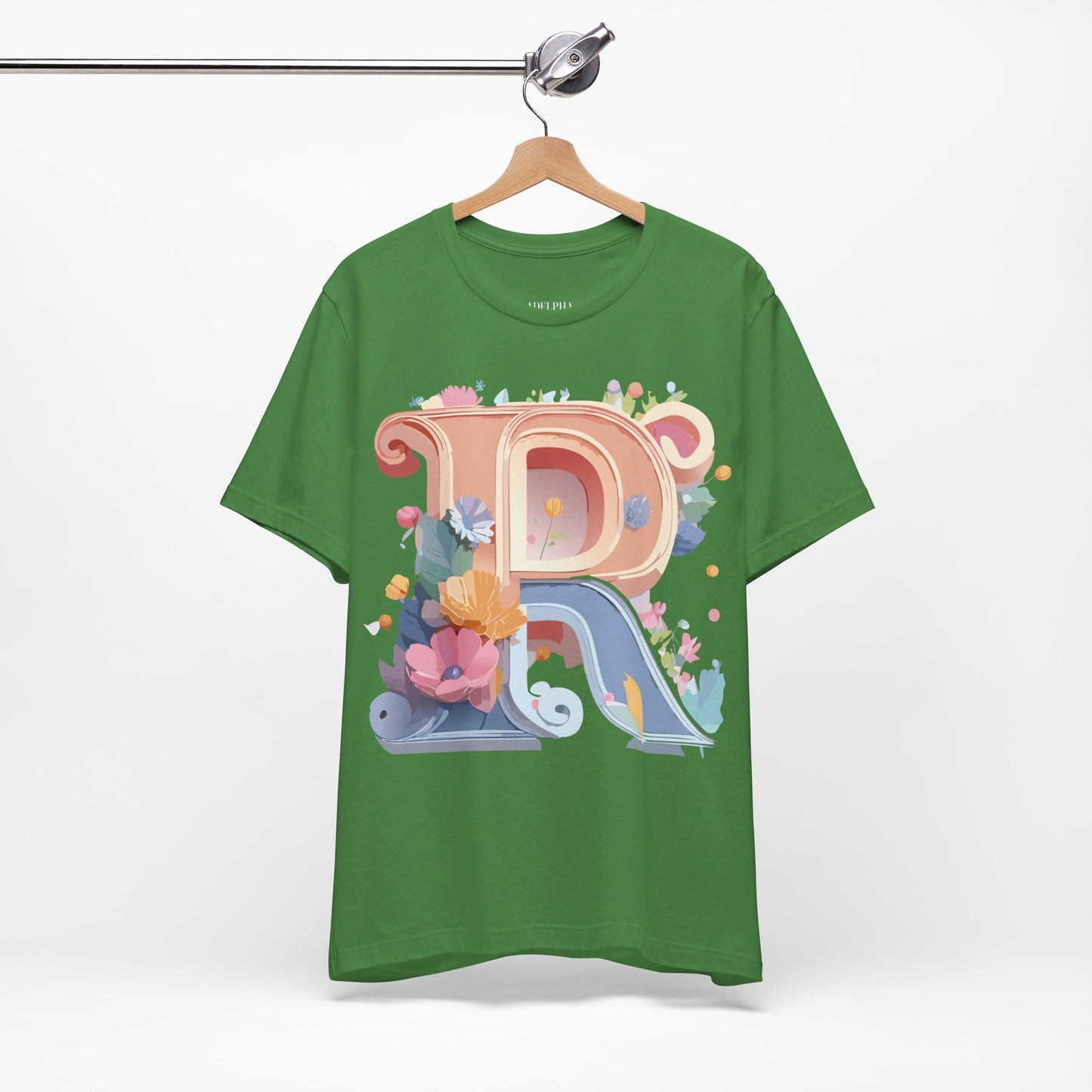 Natural Cotton Tee Shirt - Letters Collection - R Printify