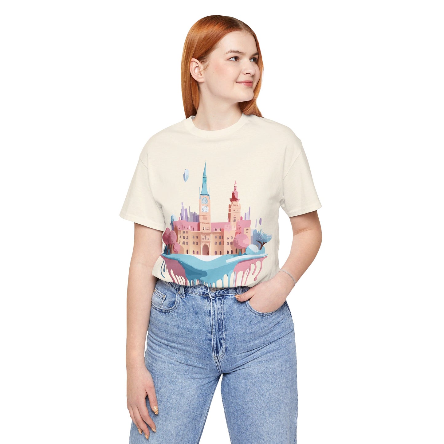 Natural Cotton Tee Shirt - Beautiful Places Collection - Prague Printify
