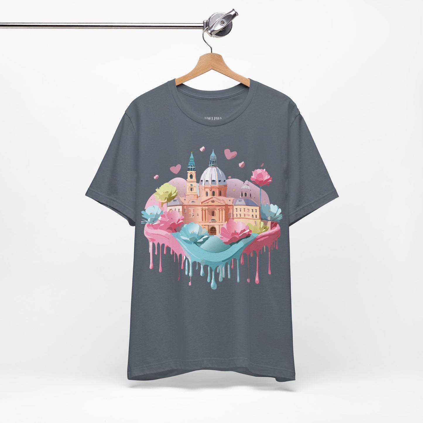 Natural Cotton Tee Shirt - Beautiful Places Collection - Prague Printify