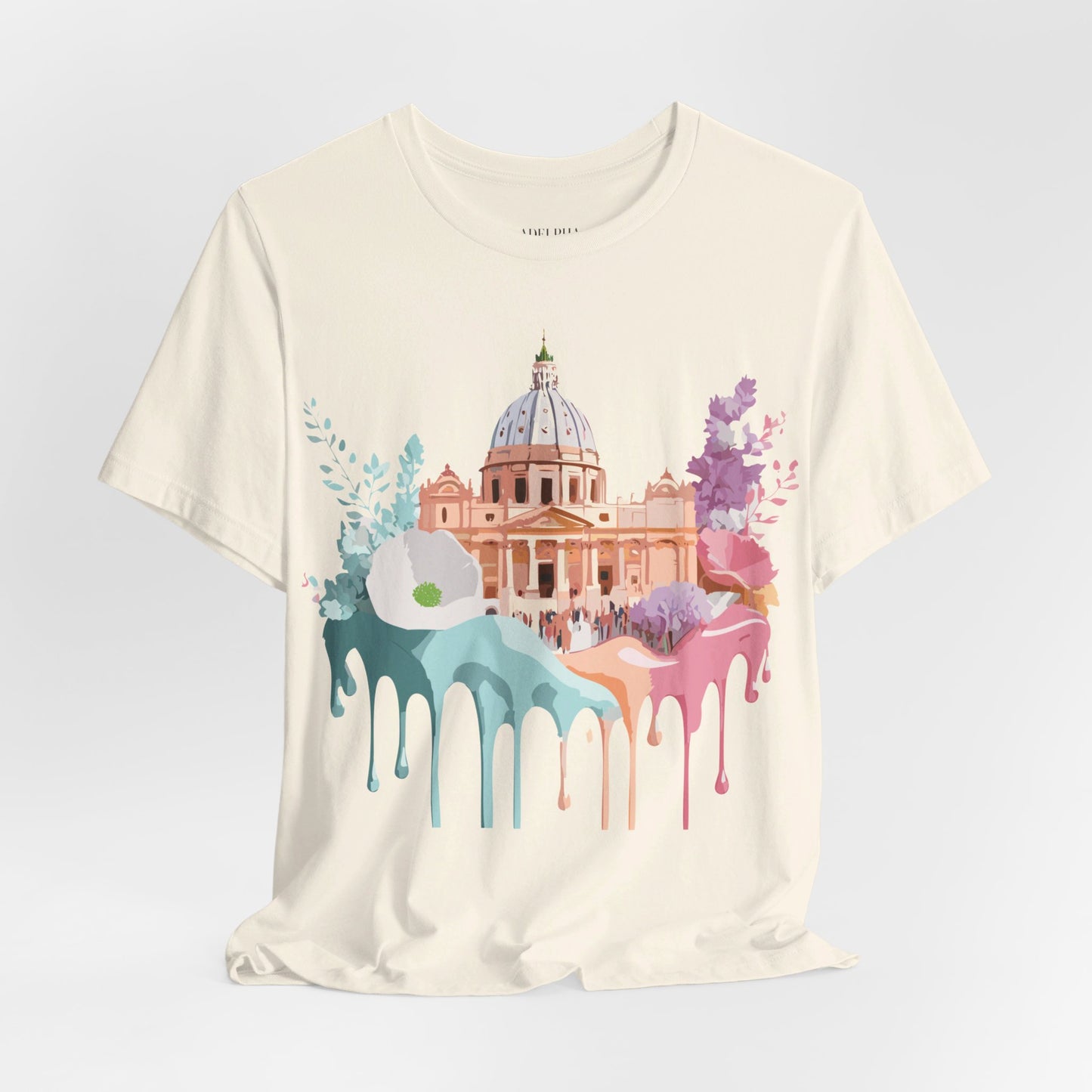 Natural Cotton Tee Shirt - Beautiful Places Collection - Rome Printify