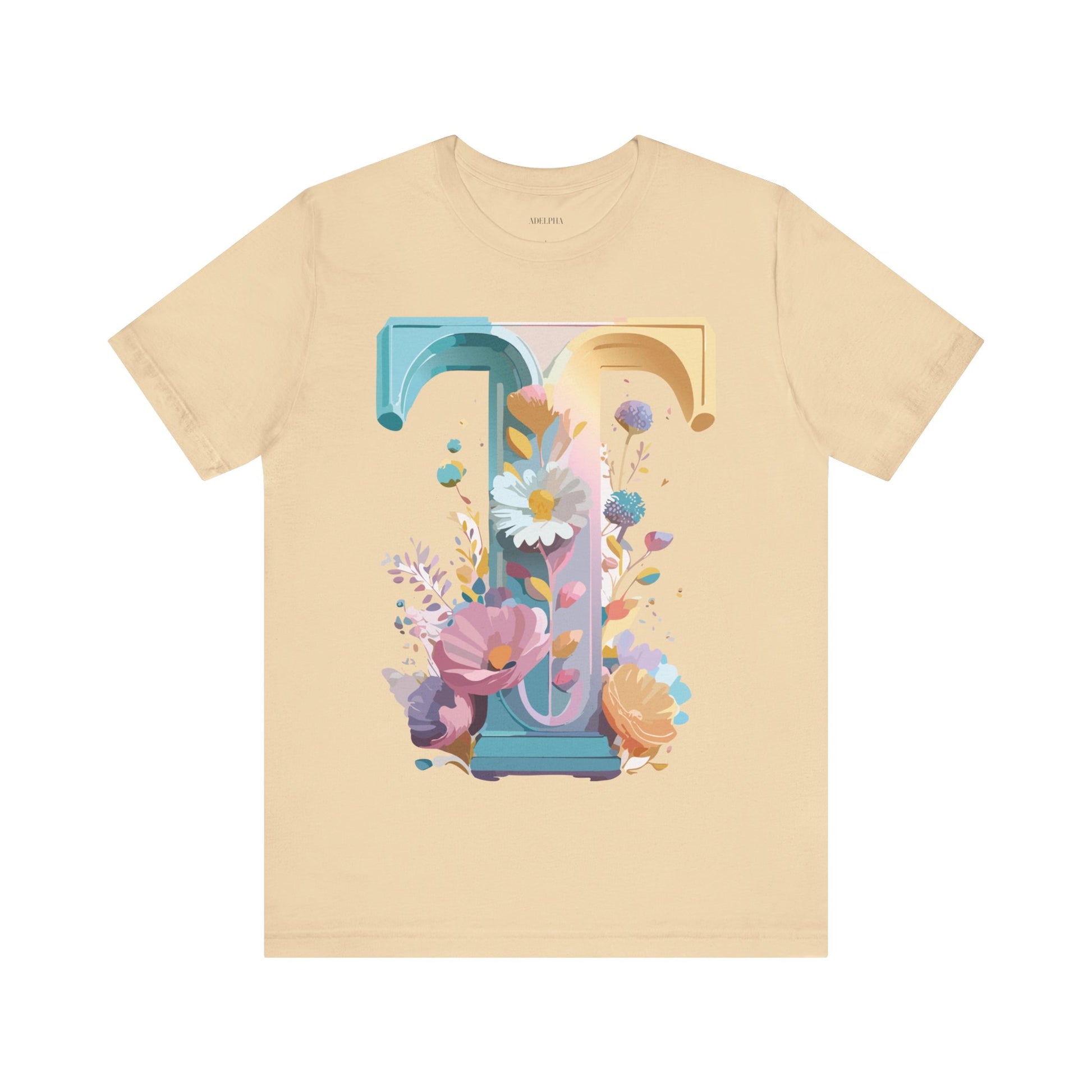 Natural Cotton Tee Shirt - Letters Collection - T Printify