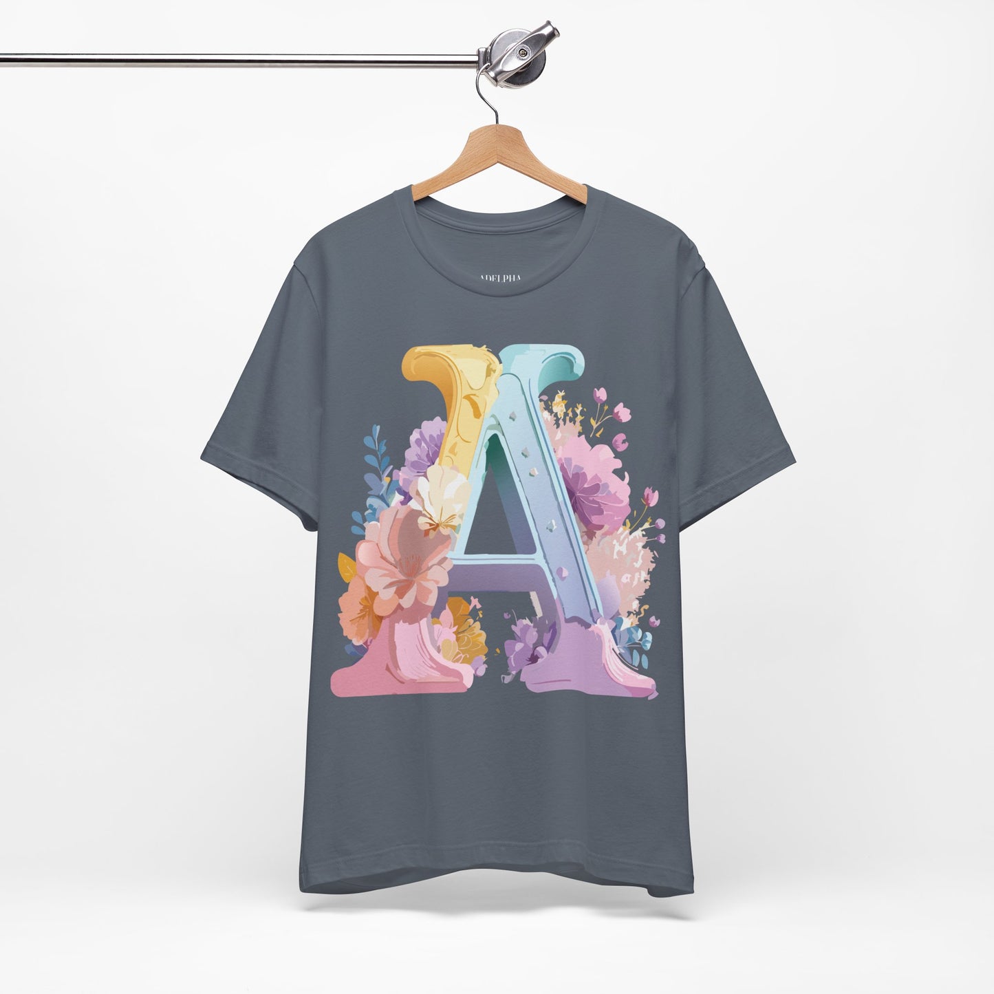 Natural Cotton Tee Shirt - Letters Collection - A Printify