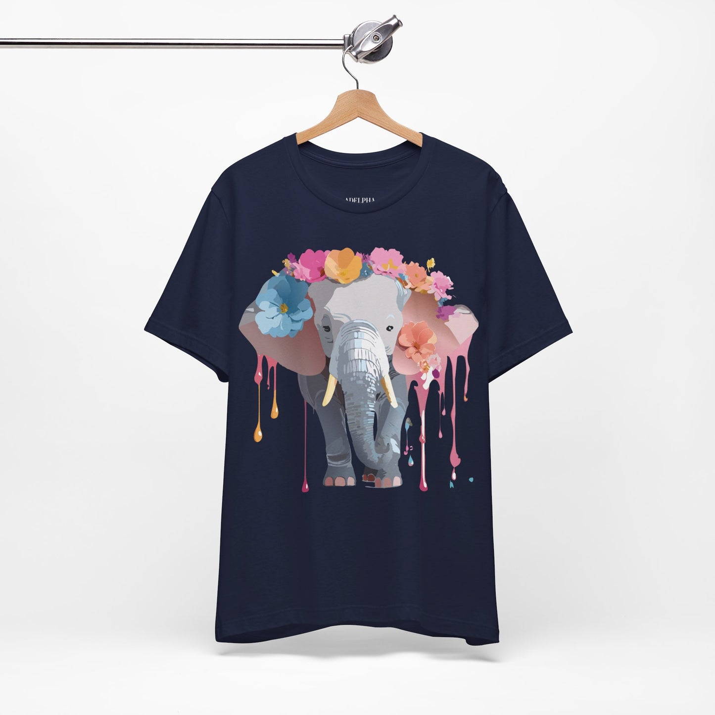Natural Cotton Tee Shirt with Elephant Printify