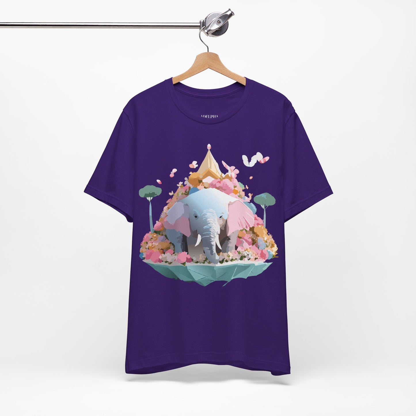 Natural Cotton Tee Shirt with Elephant Printify