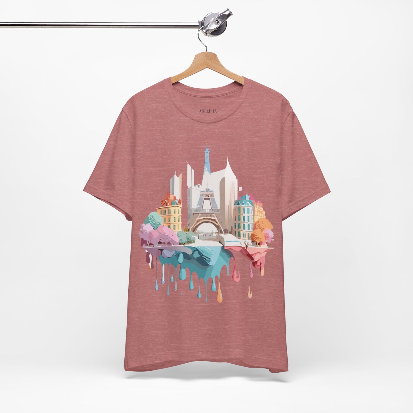 Natural Cotton Tee Shirt - Beautiful Places Collection - Paris Printify
