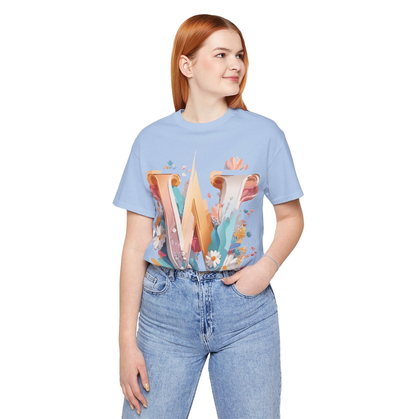 Natural Cotton Tee Shirt - Letters Collection - W Printify