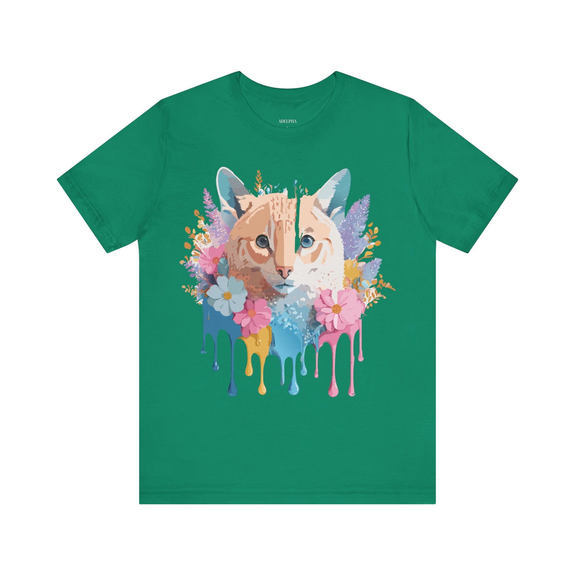 Natural Cotton Tee Shirt with Cat Printify