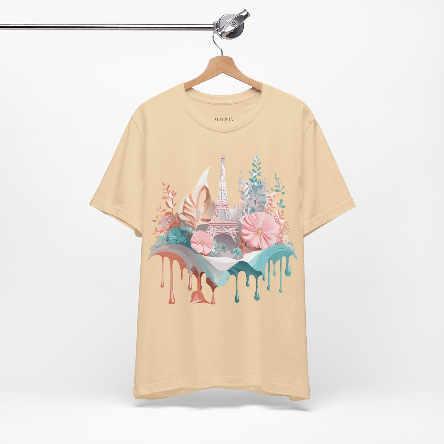 Natural Cotton Tee Shirt - Beautiful Places Collection - Paris Printify