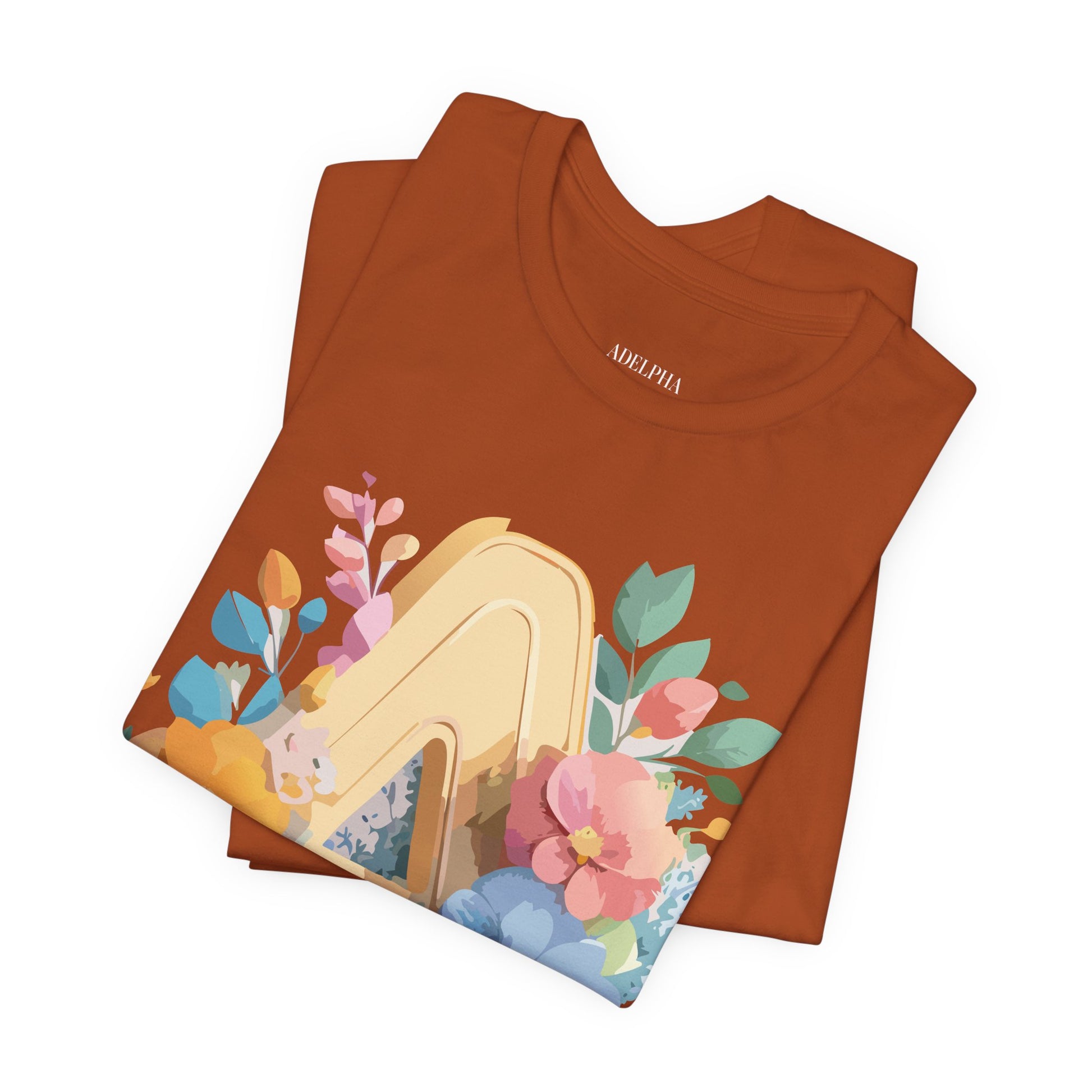 Natural Cotton Tee Shirt - Letters Collection - A Printify