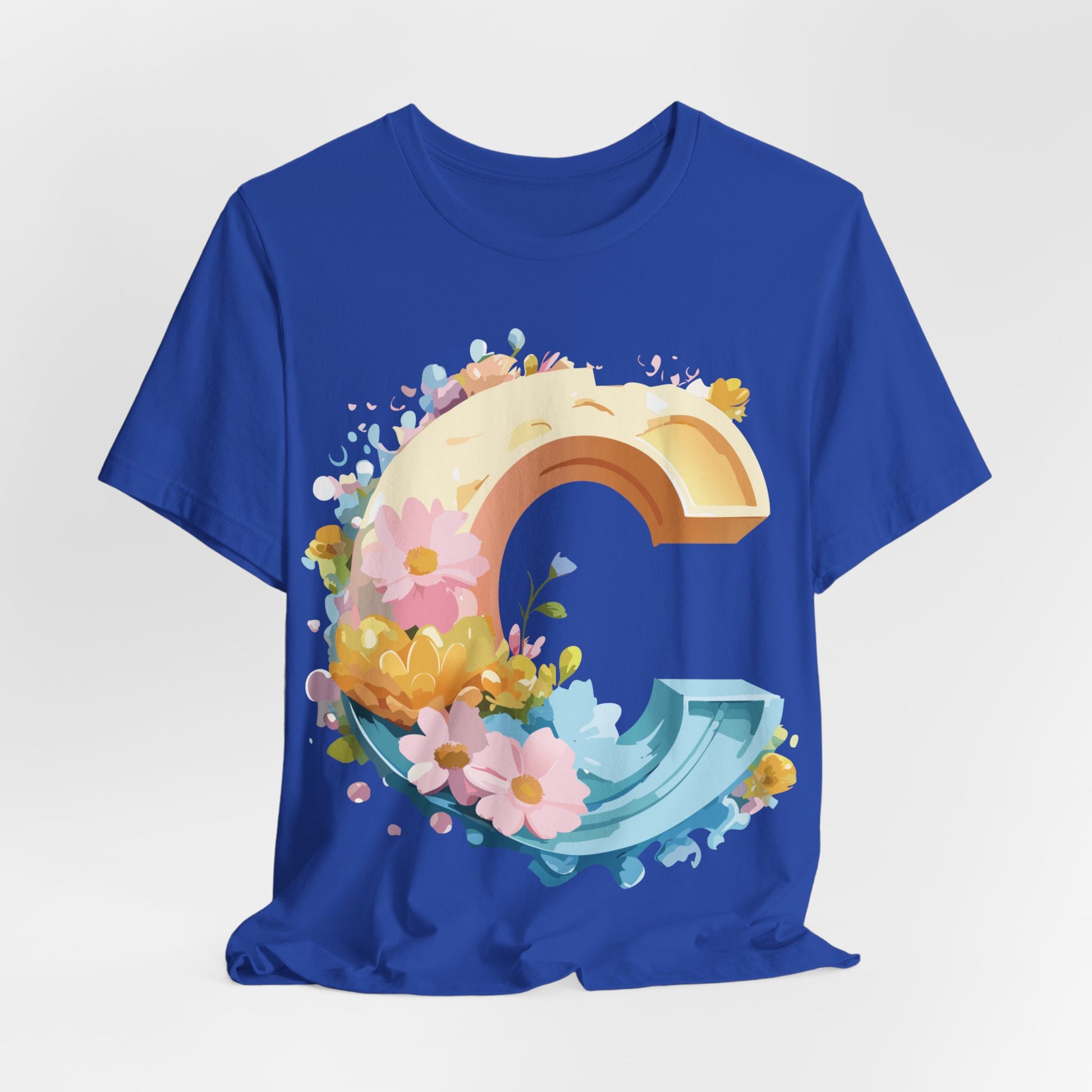 Natural Cotton Tee Shirt - Letters Collection - C Printify