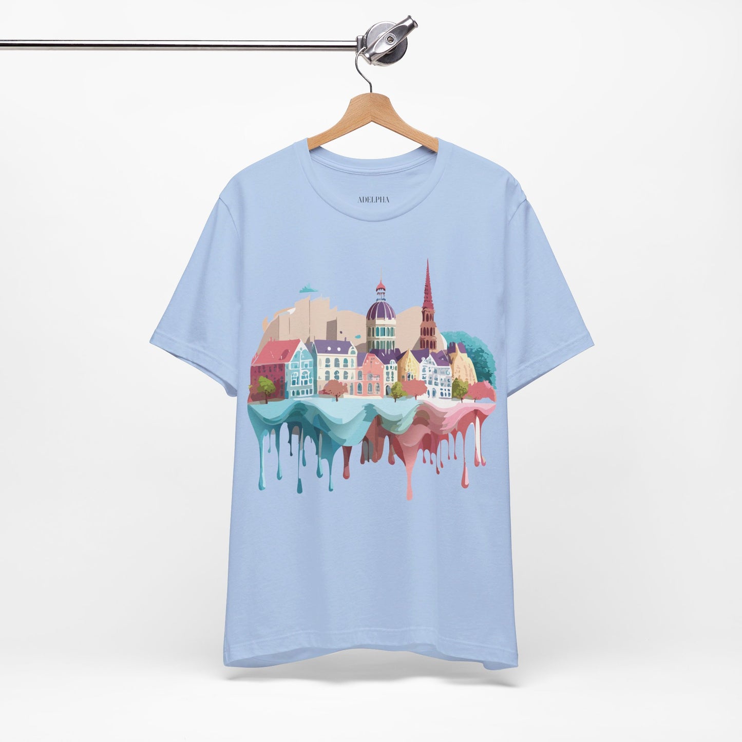 Natural Cotton Tee Shirt - Beautiful Places Collection - Warnemünde and Rostock - Germany Printify