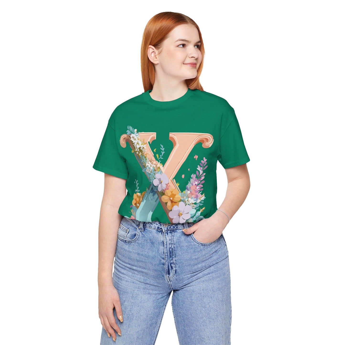 Natural Cotton Tee Shirt - Letters Collection - X Printify