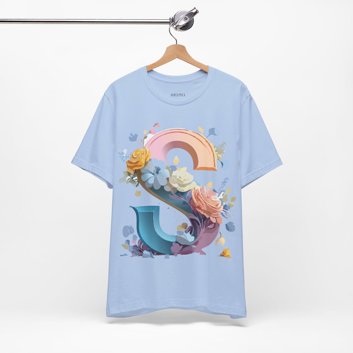 Natural Cotton Tee Shirt - Letters Collection - S Printify