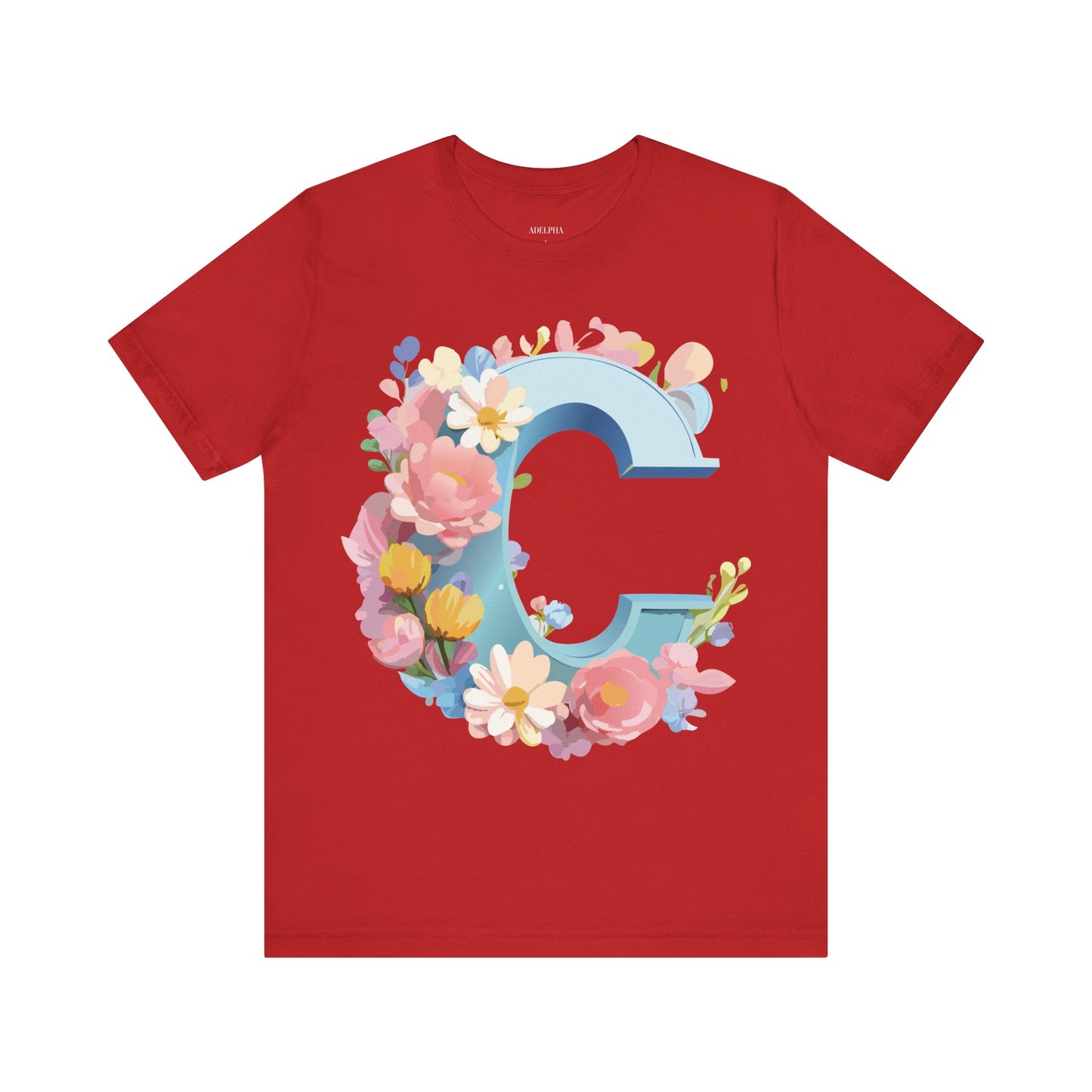 Natural Cotton Tee Shirt - Letters Collection - C Printify