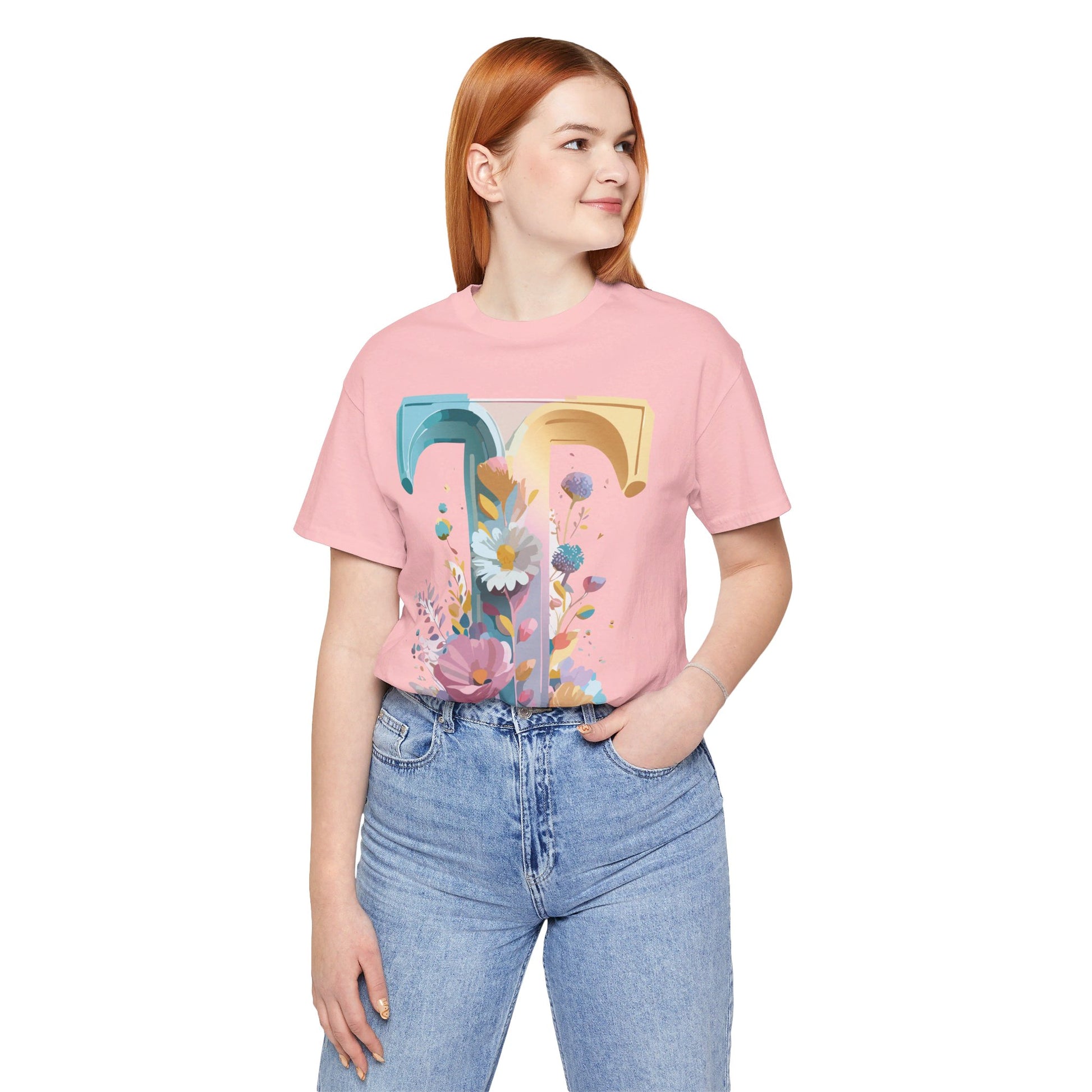 Natural Cotton Tee Shirt - Letters Collection - T Printify