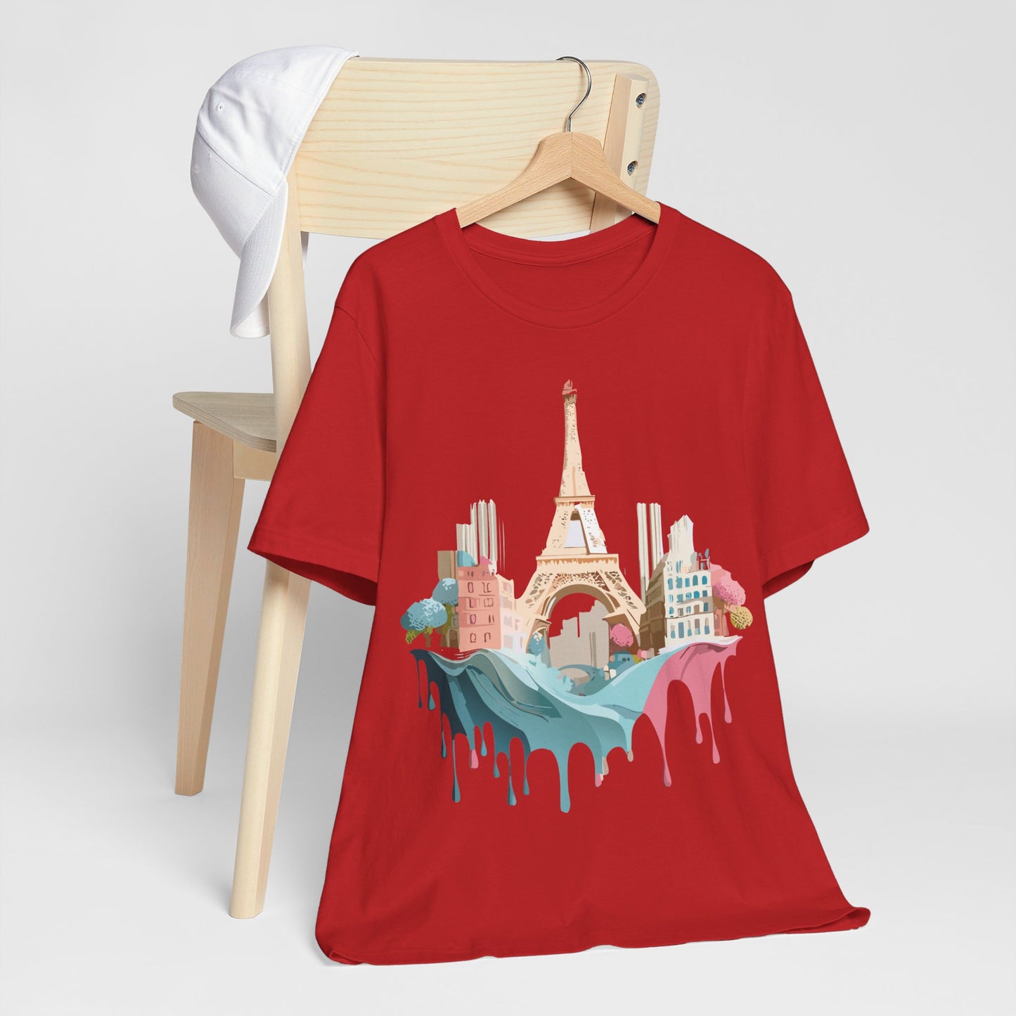 Natural Cotton Tee Shirt - Beautiful Places Collection - Paris Printify
