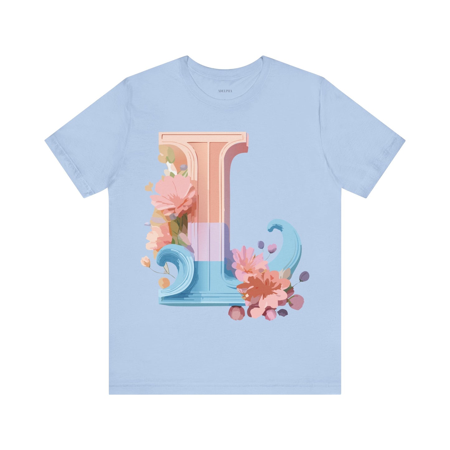 Natural Cotton Tee Shirt - Letters Collection - L Printify