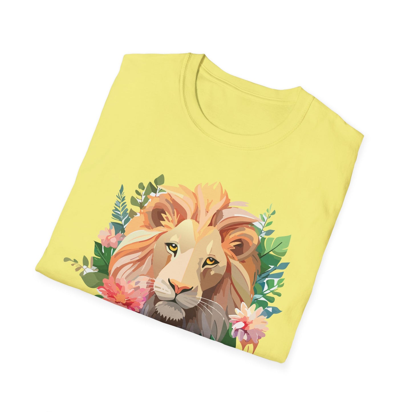 Lion Shirt, Shirt with Lion, Floral Lion Tee, Shirt with Animals