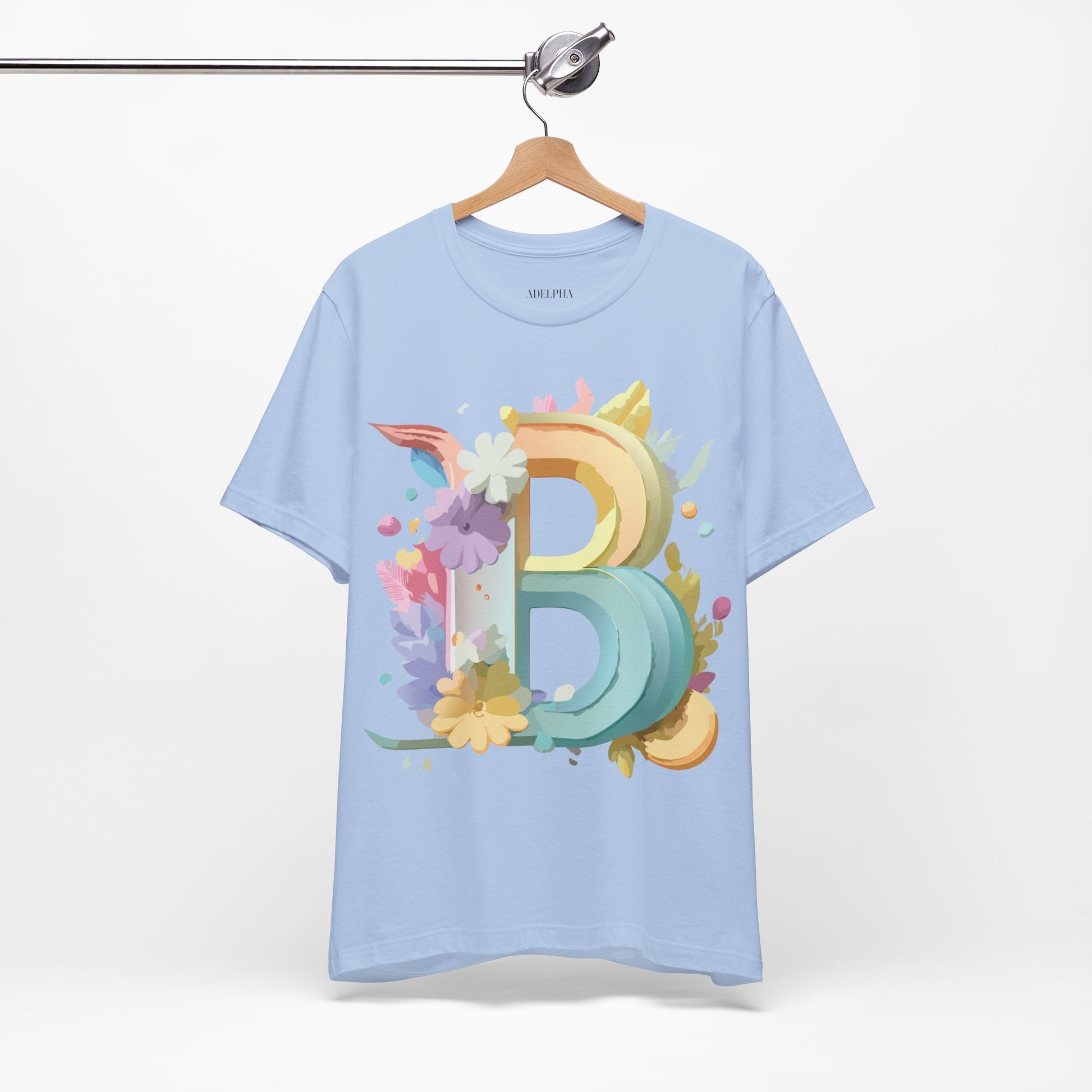 Natural Cotton Tee Shirt - Letters Collection - B Printify
