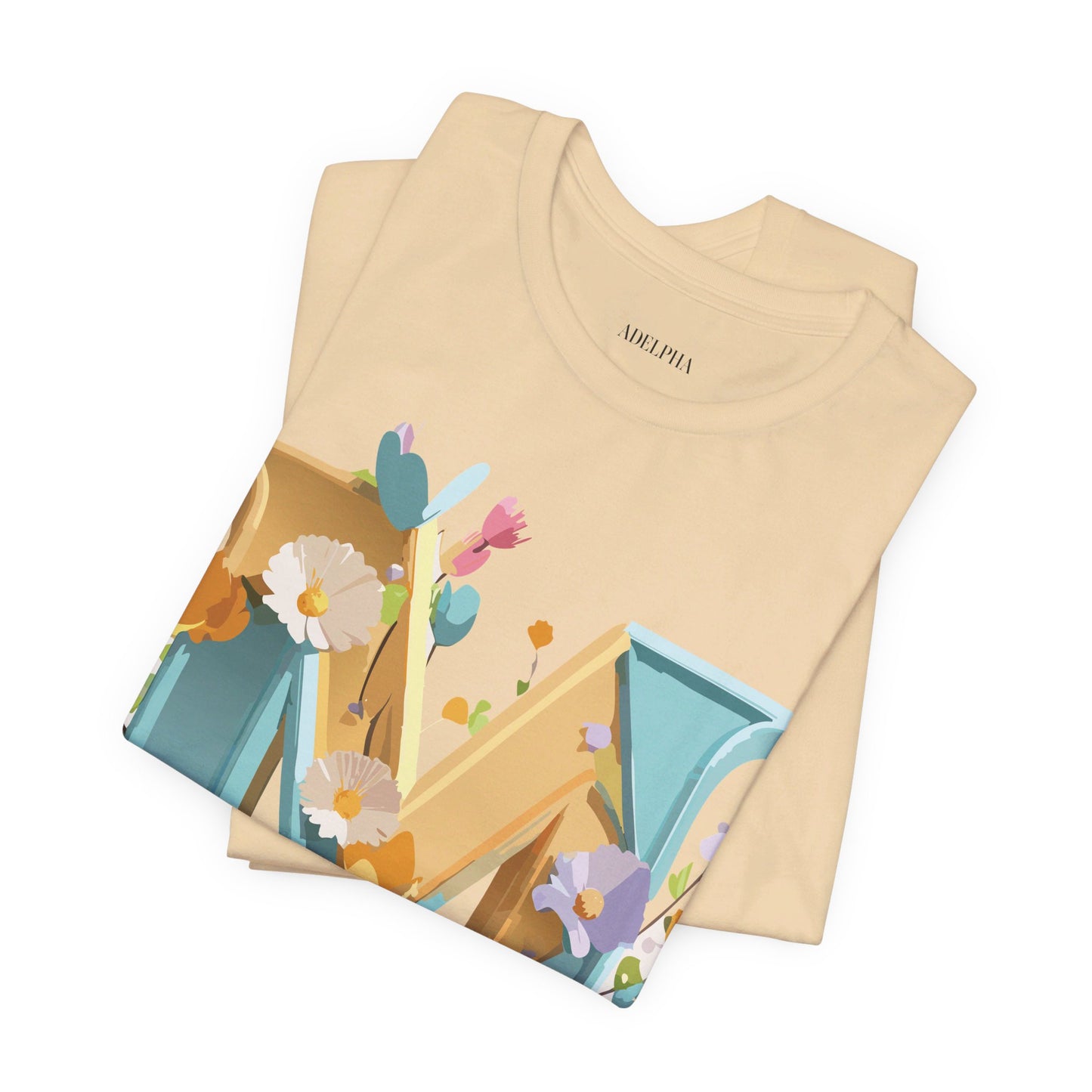 Natural Cotton Tee Shirt - Letters Collection - M Printify